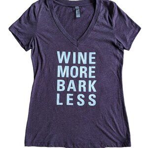 NEXT LEVEL Apparel Women Tee Shirt Size L Wine Color V Neck Soft Washed